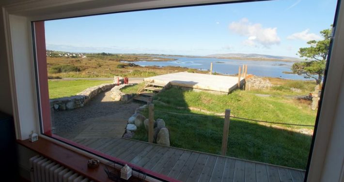 The Sea House Dungloe - view over deck to sea
